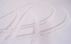 4-Wheeler & bike tracks in the snow
