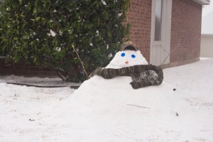 "Mound Man" a snowman made of powdery snow